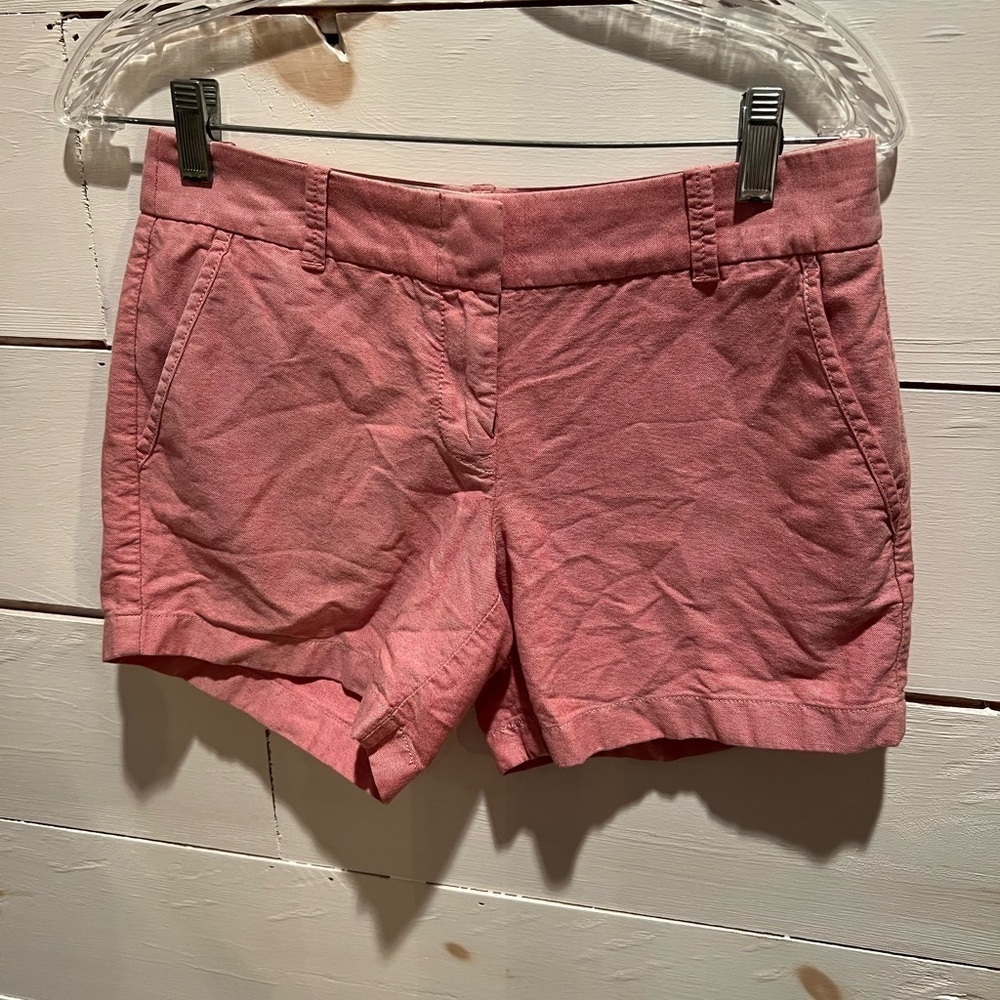 J. Crew cotton chino Women's Pinkish red Casual Shorts, size 0, 100% cotton, EUC